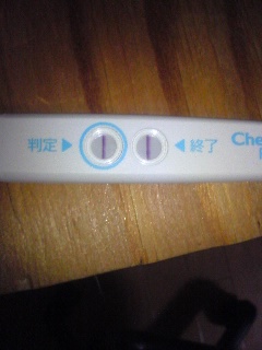 妊娠検査薬陽性反応写真