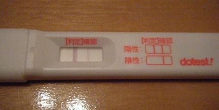 妊娠検査薬の陽性